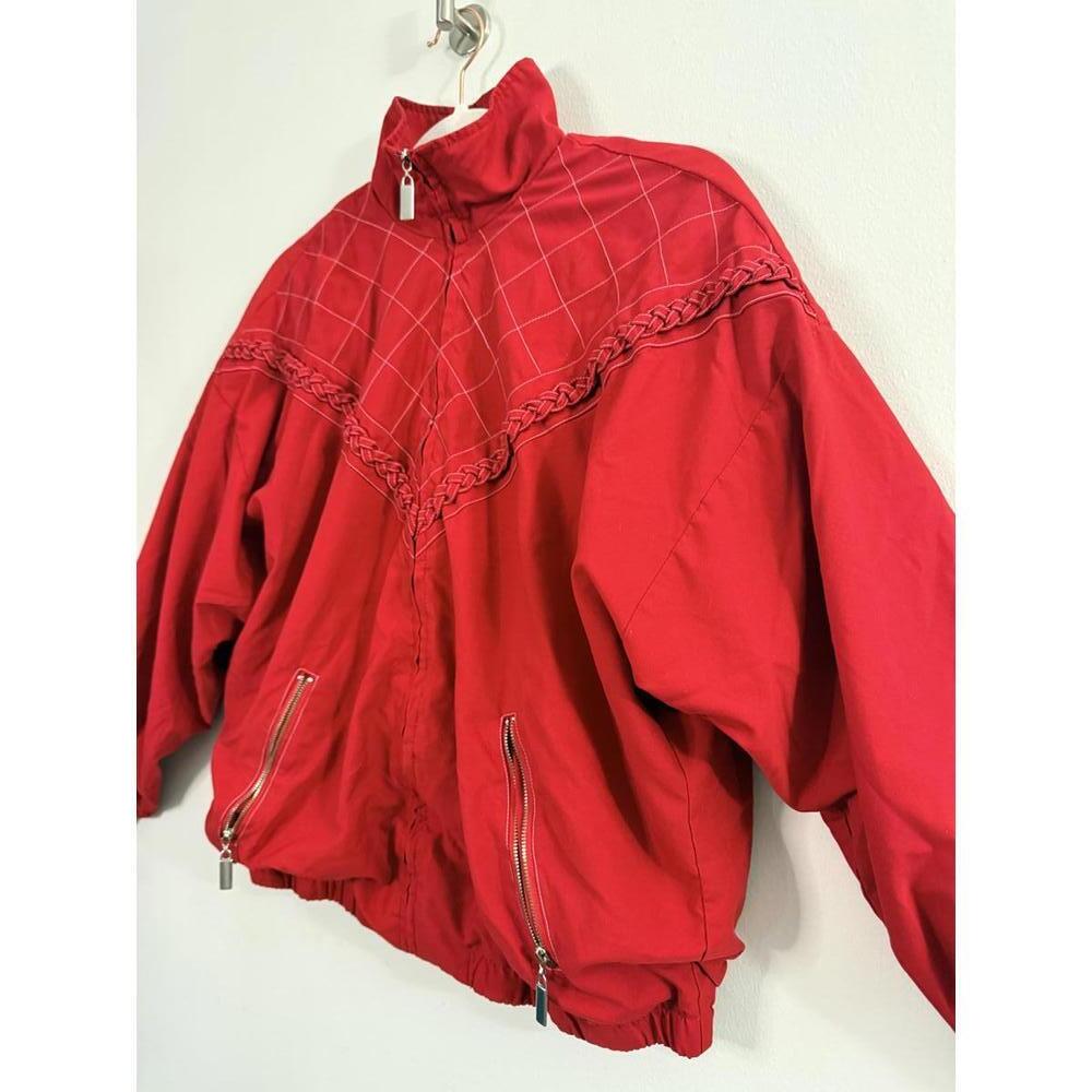 Vintage Teddi Red Windbreaker Jacket Women’s M 80/90s Embroidered Quilted Zip Up - Picture 3 of 8
